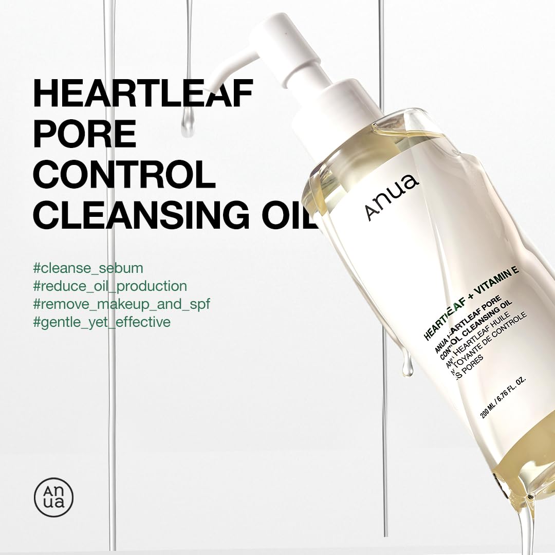 Anua Heartleaf Pore Control Cleansing Oil, Oil Cleanser for Face, Makeup Blackhead Remover