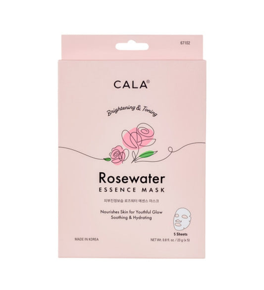 ESSENCE FACIAL MASKS: ROSEWATER (5 PKS)