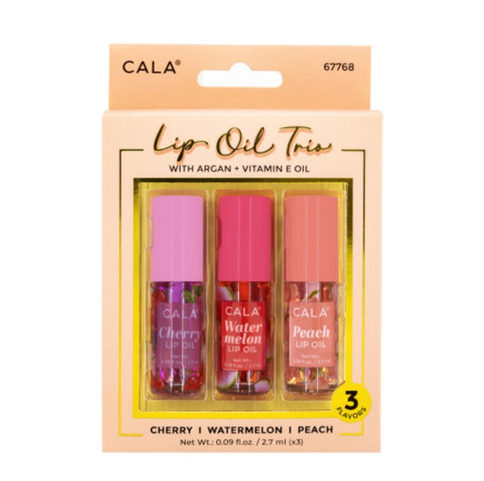 LIP OIL TRIO by CALA: Cherry, Watermelon & Peach( 3 pcs)