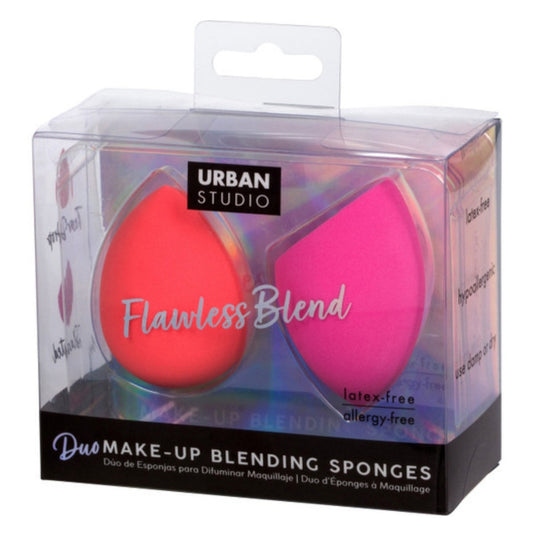 DUO BLENDING SPONGES by CALA: HOT PINK/CORAL (2PCS)