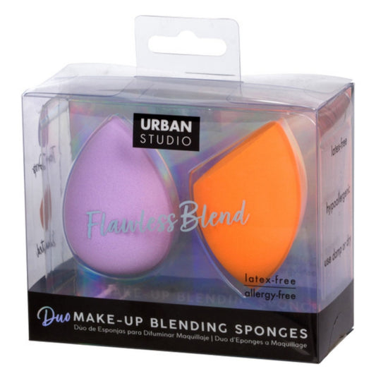 DUO BLENDING SPONGES by CALA: LAVENDER/ORANGE (2PCS)