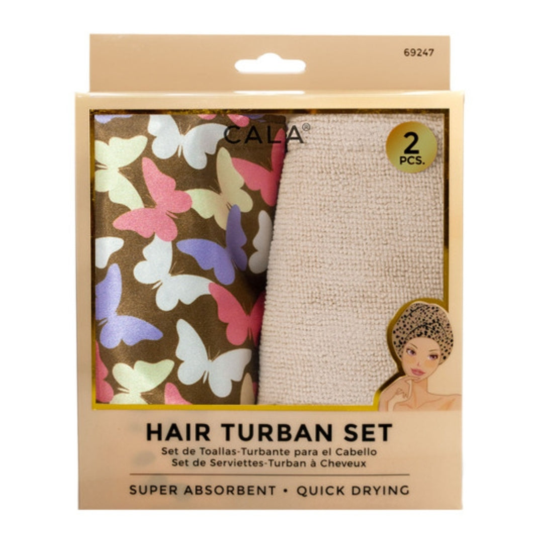 SHOWER TURBAN SET: Butterfly