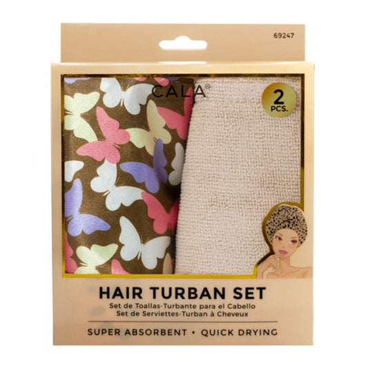 SHOWER TURBAN SET: Butterfly