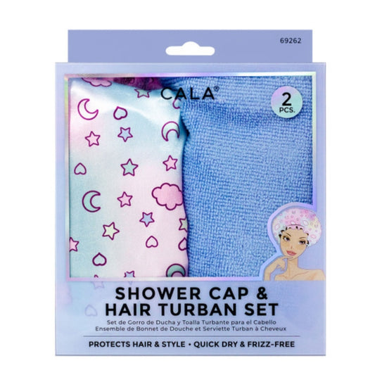 SHOWER TURBAN SET: Stars & Moon