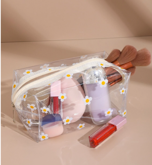 Floral Clear Square Makeup Bag