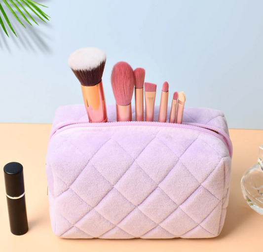 1pc Plush Square Makeup Bag